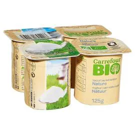 CARREFOUR BIO Yaourt nature Bio 4x125g