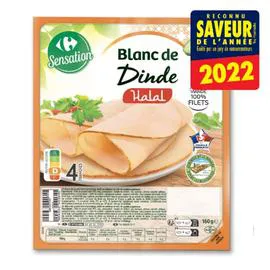 CARREFOUR Blanc de dinde halal 4x40g