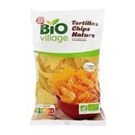 MARQUE REPÈRE, BIO VILLAGE Tortillas chips Bio Nature 150g