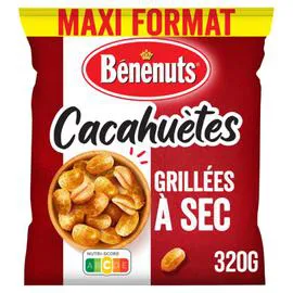BÉNÉNUTS Cacahuètes grillées à sec maxi format 320g