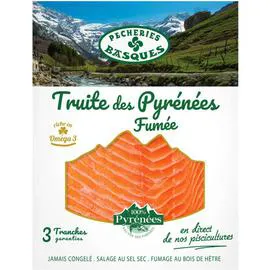 PÊCHERIES BASQUES Truite fumee des pyrenees 3 tranches 90g