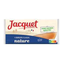 JACQUET Pain hamburger sans sucres ajoutés 4x55g