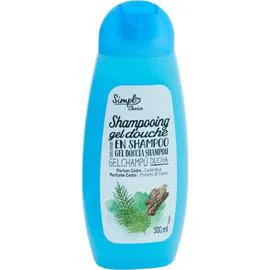 CARREFOUR SIMPL Gel douche shampooing cèdre 300ml