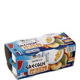 AUCHAN Yaourt à la grecque sur lit de poires pêches 4x150g