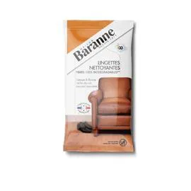 BARANNE Lingette nettoyante nettoie & ravive l'éclat du cuir x18 