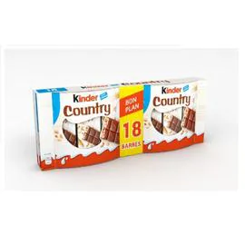 KINDER Barres de céréales enrobées de chocolat Country 423g
