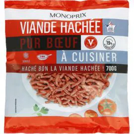 MONOPRIX Viande hachée pur boeuf 15% MG 700g