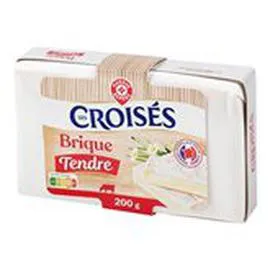 MARQUE REPÈRE, LES CROISÉS Fromage Brique Lait pasteurisé 60% MG 200g