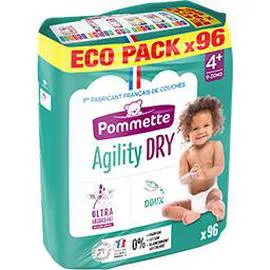 POMMETTE Couches Agility Dry, taille : 4+ : 9-20 kg x96