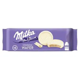 MILKA Biscuits gaufrettes enrobés au chocolat blanc Choco Wafer 180g