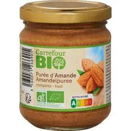 CARREFOUR BIO Purée d'amande bio complète 170g