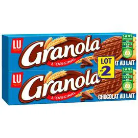 LU, GRANOLA Biscuits sablés nappés au chocolat au lait 2x200g