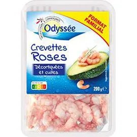 ODYSSÉE Crevettes roses décortiquées et cuites 200g