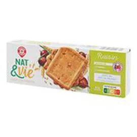 MARQUE REPÈRE, NAT & VIE Biscuit goûter Nat&Vie Aux raisins 200g