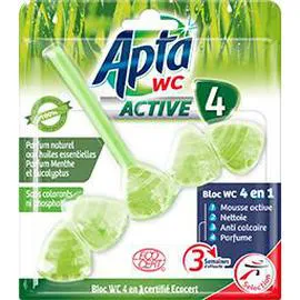 APTA WC - Bloc WC Active 4 parfum menthe et eucalyptus 55g