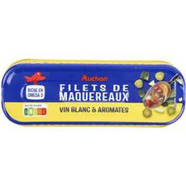 AUCHAN Filets de maquereaux au Muscadet et 5 aromates 176g