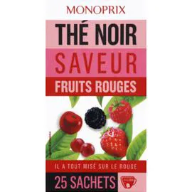 MONOPRIX Thé noir saveur fruits rouges 40g