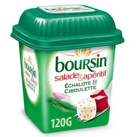BOURSIN Dés de Fromage Salade Apéritif Echalote ciboulette 120g