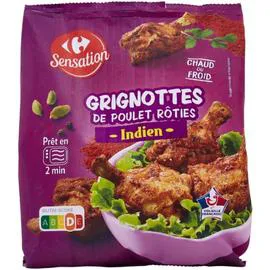 CARREFOUR SENSATION Grignottes de poulet rôties indien 250g