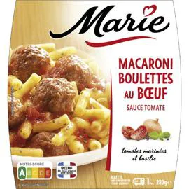 MARIE Plat cuisiné macaroni/boulettes boeuf 280g