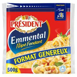 PRÉSIDENT Fromage Râpé Emmental 500g