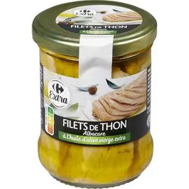 CARREFOUR Filets de thon à l'huile d'olive vierge extra 140g