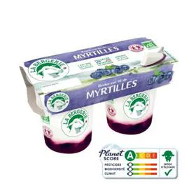 LA BERGERIE Yaourt Au Lait De Brebis Myrtille Bio 250g
