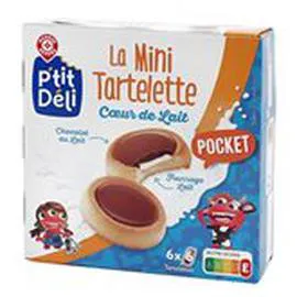 MARQUE REPÈRE, P'TIT DÉLI Tartelettes Chocolat Fourrées au lait 225g