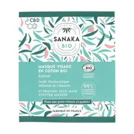 SANAKA BIO Masque Tissu CBD & Chanvre en Coton Bio l'unité