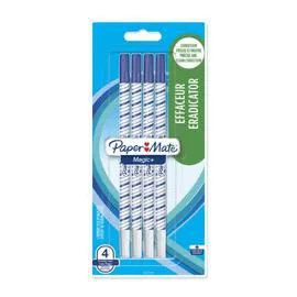 PAPER MATE Effaceurs réécriveurs Pointe fine - Bleu x4
