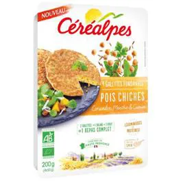 CEREALPES Galettes De Pois Chiches X4 Bio 200g