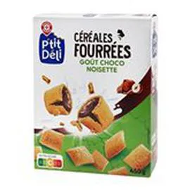 MARQUE REPÈRE, P'TIT DÉLI Céréales fourrées Chocolat Noisette 450g
