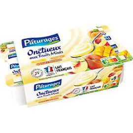 PÂTURAGES Yaourt Onctueux aux fruits mixés, fruits jaunes 1kg
