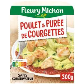 FLEURY MICHON Plat cuisiné poulet purée de courgettes concassé de tomates 300g