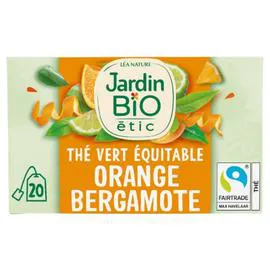 LÉA NATURE, JARDIN BIO ÉTIC Thé vert bio orange' Bergamote Max Havelaar x20 30g