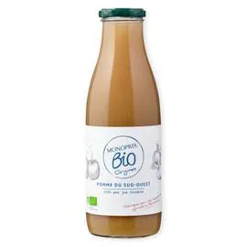 MONOPRIX BIO ORIGINES 100% pur jus pomme du Sud-Ouest, Bio 75cl