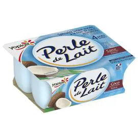 YOPLAIT, PERLE DE LAIT Yaourt coco brassé 4x125g