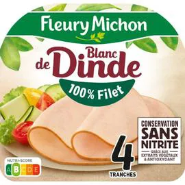 FLEURY MICHON Blanc de dinde 100% Filet x4 130g