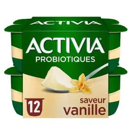 DANONE, ACTIVIA Yaourt vanille bifidus 12x125g
