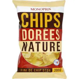 MONOPRIX Chips dorées nature 200g