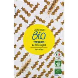 MONOPRIX BIO Torsades au blé complet bio 500g