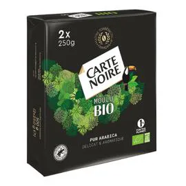 CARTE NOIRE Café moulu pur Arabica délicat et aromatique bio 500g
