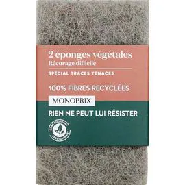 MONOPRIX Eponges végétales récurage difficile x2