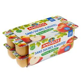 ANDROS Compote pomme sans sucres ajoutés 16x100g
