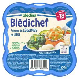BLÉDINA, BLÉDICHEF Repas bébé Fondue de légumes lieu - dès 18 mois 250g
