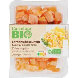 CARREFOUR BIO Lardons de saumon fumé 90g