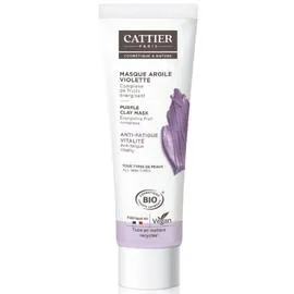 CATTIER Masque Visage Argile Violette Anti-Fatigue Tous Types De Peaux Bio Cosmétique & Nature 100ml