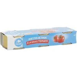 CARREFOUR Miettes de thon listao à la tomate 3x52g