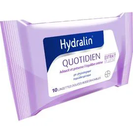 BAYER, HYDRALIN Lingettes intimes Protection Quotidienne lotus x10 