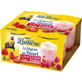 NESTLÉ, LA LAITIÈRE Liégeois au yaourt à la framboise 4x100g